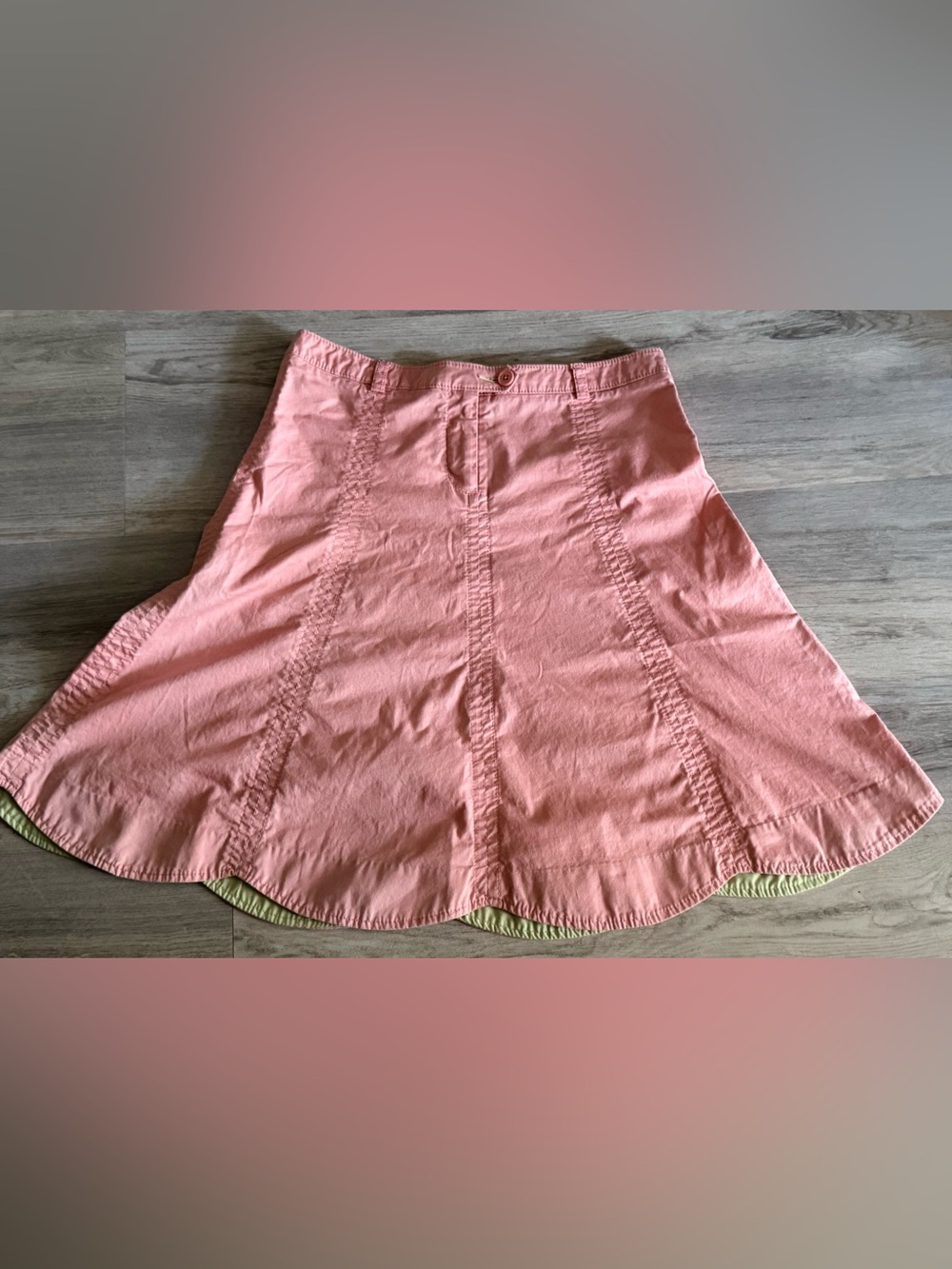 Anthropologie Sitwell Y2K Women's Light Pink Salmon Scalloped Skirt Size 6